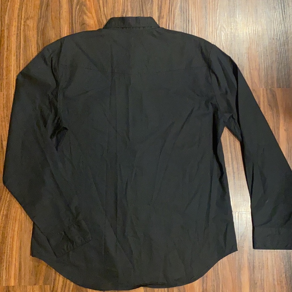 Nwot Roper Basic Solid Black Western Pocket Shirt - image 8
